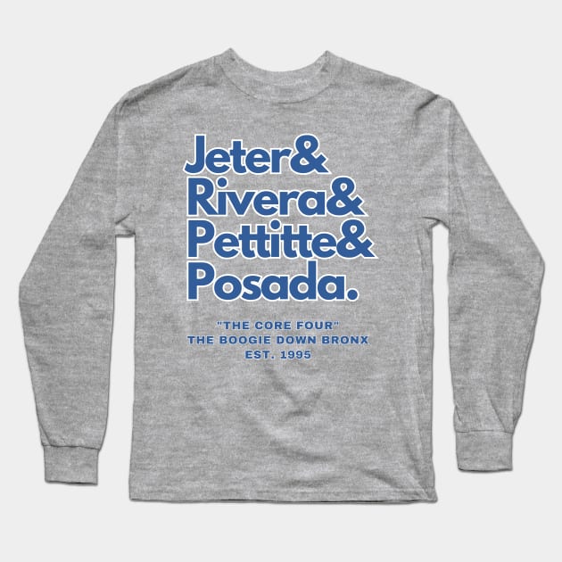 NYY's Core Four Grey T-Shirt Long Sleeve T-Shirt by capognad